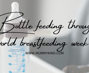 Bottle feeding in breastfeeding week title banner