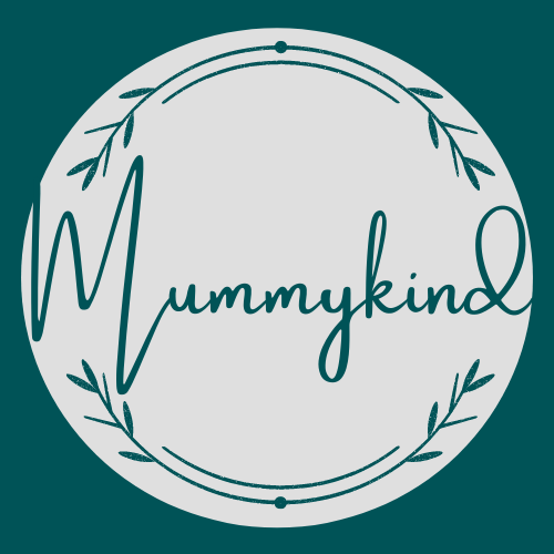 teal and grey mummykind logo