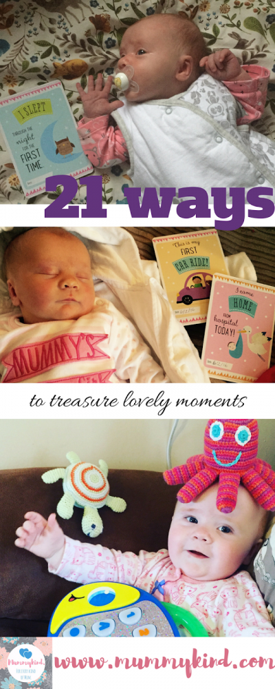 21 ways to appreciate the little moments -  three images of baby flo with text overlay
